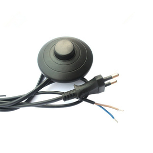 Venta directa de fábrica Europa enchufe de 2 pines + cable de alimentación de extensión + interruptor de pie + enchufe de bombilla E27 cable plano cordset - Product Image 3