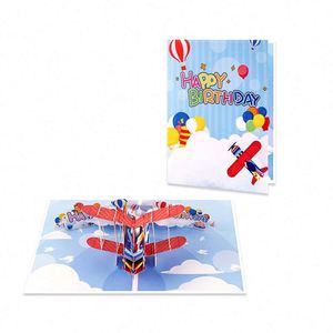 การ์ดวันเกิดรูปบอลลูนและเครื่องบินทำมือแบบ 3 มิติจากกระดาษ - Product Image 1