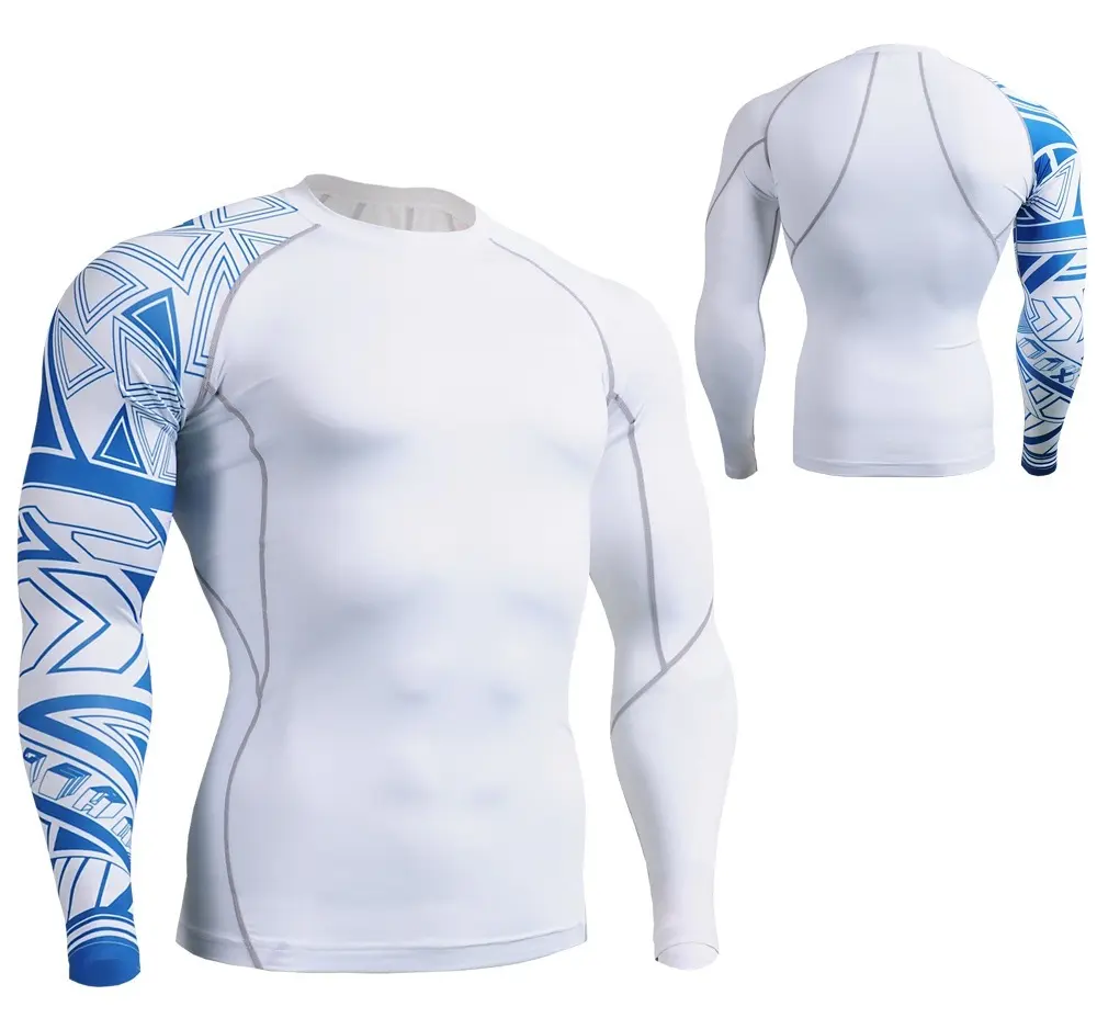 Lange Mouwen Top Shirts Huid Tee Compressie Base Layer Ruimte Racer Sublimatie Gedrukt Basis Lagen T-shirt Top