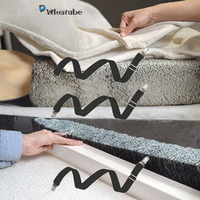 Attaches de matelas réglables en plastique Adda avec longues sangles élastiques pour draps-housses et protège-matelas, noir, 4 pièces