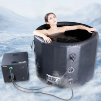Bain froid portable de luxe pour l'extérieur, en PVC, baignoire à glace noire, thérapie par l'eau, baignoire gonflable, conception Drop Stitch
