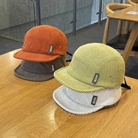 Gorra de Pana de 5 Paneles al por Mayor, Transpirable, Urbana, para Exteriores, con Emblema de Goma 3D, Gorra de Senderismo, OEM, Lisa