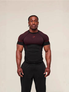 מתעמל ספורט ריצה חדש כושר גופני עליון מזדמנים נשיפה הדוקה שרוול קצר - Product Image 4