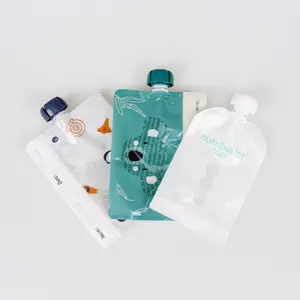 幼児用スクイーズ可能ポーチウォッシャブルフリーザー再利用可能なベビーフードポーチ子供用母乳バッグ