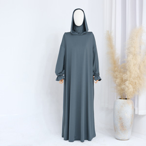 Glory vêtements musulmans dubaï <span class=keywords><strong>turquie</strong></span> couleur unie robe à capuche robe décontractée - Product Image 5