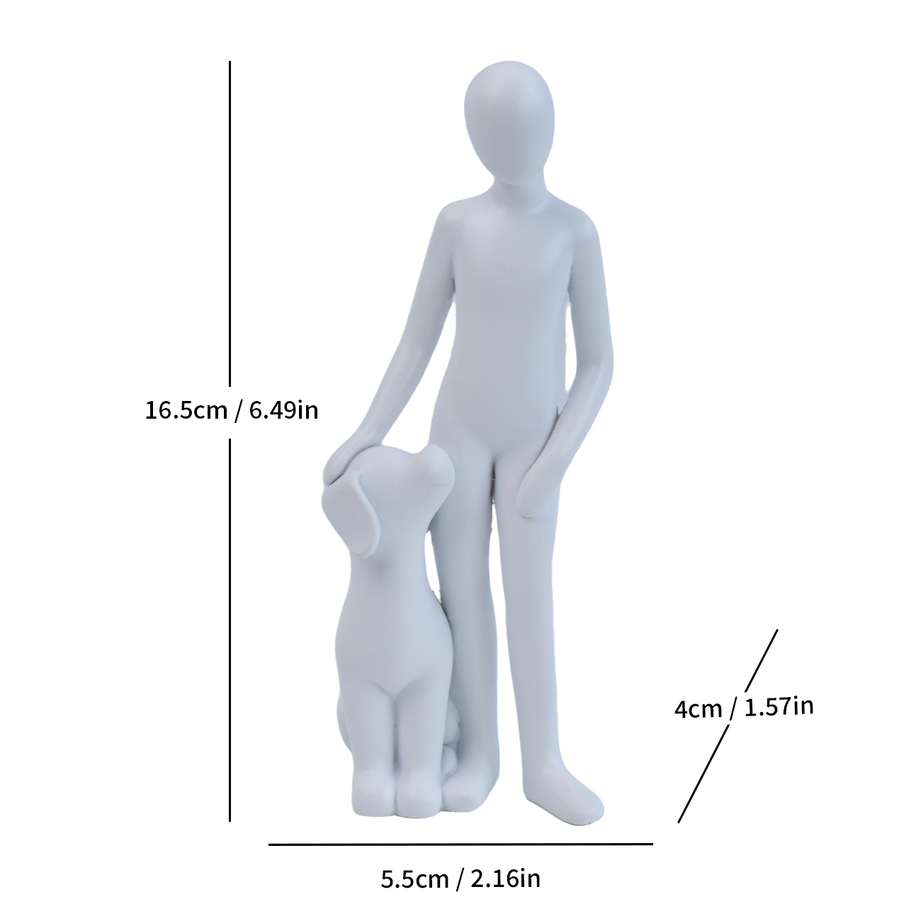 Homme et Chien A - Blanc
