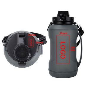 Botella de Agua Plegable de Gran Capacidad (2L), Ecológica, de Plástico, con Escala de Tiempo, a Prueba de Fugas, para Deportes - Product Image 2