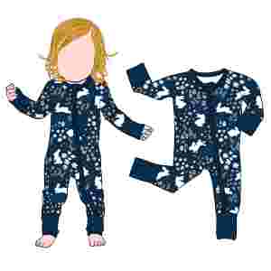 Romper Bayi Kelinci Motif Cetak Hewan Paskah Berkualitas Tinggi Tanpa Bea Tarif OEM Qingli, Romper Bayi Perempuan Bahan Bambu - Product Image 4