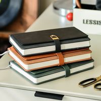 Articles de bureau Journal d'écriture quotidien haut de gamme avec cinq fentes pour cartes Papier ligné Business Vegan Leather Notebook Journal Planner