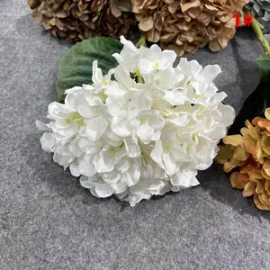 IFG 도매 고품질 웨딩 인공 꽃 3d 진짜 터치 라텍스 5 헤드 수국 꽃 꽃다발