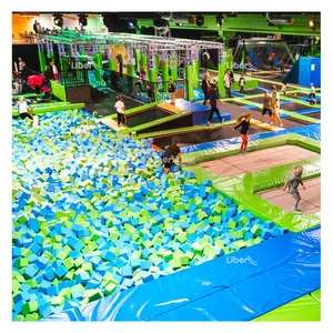 Used Big Indoor Gymnastics Trampolines With Foam Pit For Sale Commercial Trampoline Equipment Large Indoor Trampoline Park