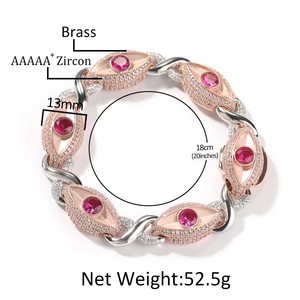 UWIN 2024 chapado en oro rosa Iced Out Pearl Eyes cadena de eslabones cubanos infinitos 5A CZ Iced Out collar de mujer joyería de moda femenina - Product Image 6