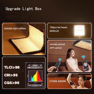 Boîte à lumière LED rectangulaire 60x60cm 150W pour studio photo, éclairage photographique, Softbox en tissu roulant - Product Image 4