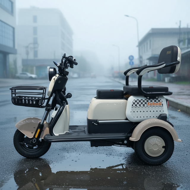 Best-selling Chinese Disabled Three-wheeled Electric Tricycle Scooter with Two Rear Seats Over 1000W for Adults Family