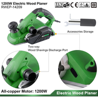 Raboteuse électrique portative professionnelle 1200W pour le travail du bois avec fonction inversée 110x3.5mm – Machine à raboter le bois portable