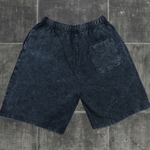 Shorts d'été personnalisés avec logo sérigraphié, effet délavé, 100% coton, cordon de serrage, taille élastique vintage, respirants, pour hommes - Product Image 2