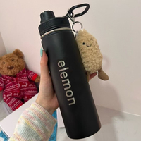 Bouteille d'eau isotherme en acier inoxydable de haute qualité 710 ml, personnalisée, pour le yoga, le sport, l'hydratation, thermos à citron