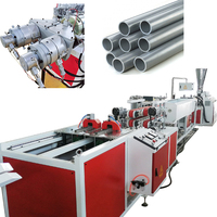 Ligne de production d'extrusion de tuyaux en PVC à double sortie pour l'eau et le drainage, 16-40 mm