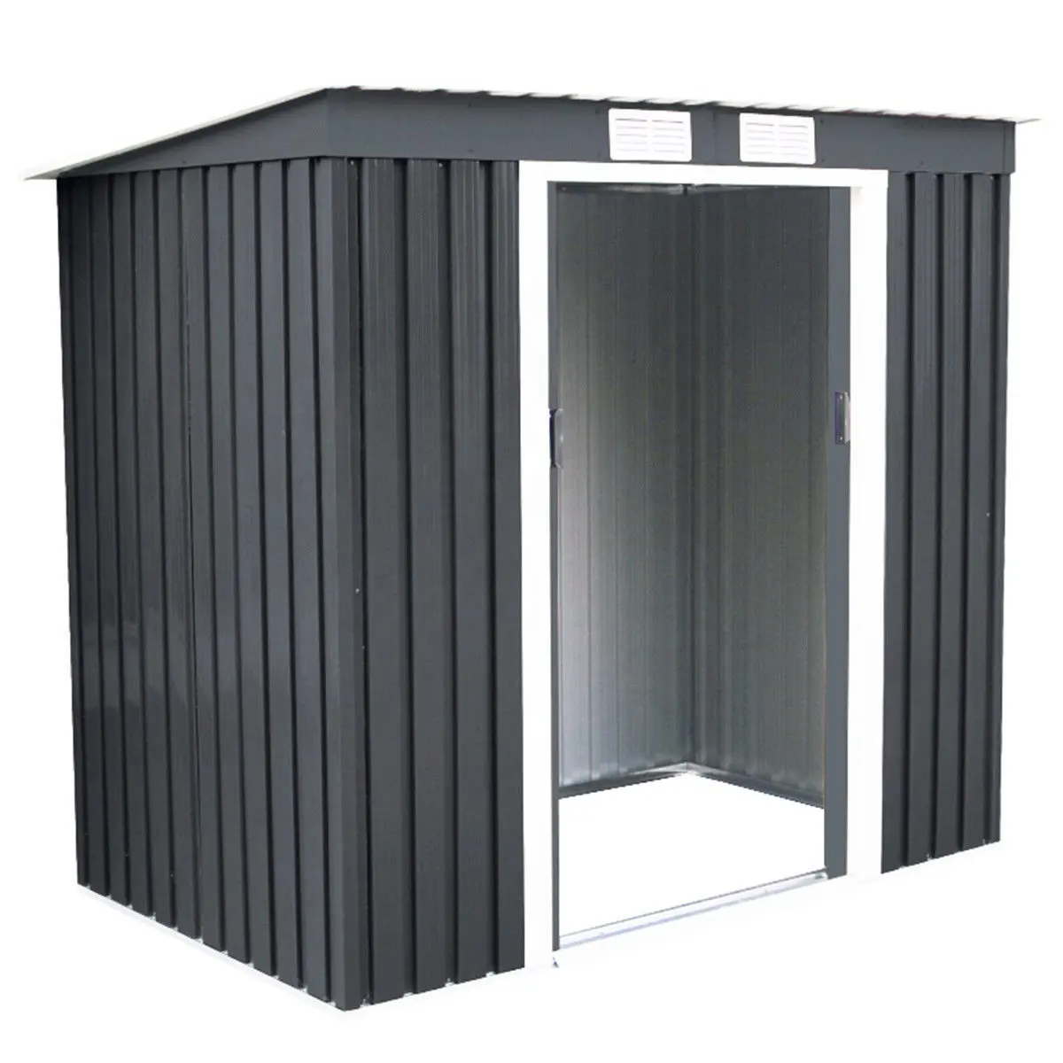 Custom Size Outdoor Storage Shed Outside Metal Garden Large Steel Anti-Corrosion Lockable Storage House Shed with Door