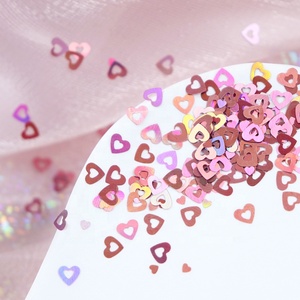 Logo gratuito 12 griglie/scatola Cut-out <span class=keywords><strong>cuore</strong></span> <span class=keywords><strong>Glitter</strong></span> Laser <span class=keywords><strong>cuore</strong></span> paillettes per unghie di san valentino - Product Image 5