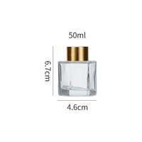 Bouteilles diffuseurs en verre transparentes à bouchon hexagonal avec marquage à chaud 50ml 100ml 120ml Tailles personnalisables