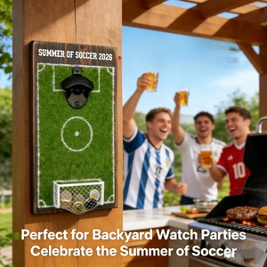 Décapsuleur <span class=keywords><strong>mural</strong></span> en forme de terrain de football avec récupérateur de bouchons, ouvre-bouteille à thème football, décoration pour cuisine et salle de <span class=keywords><strong>jeux</strong></span> - Product Image 3