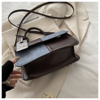 Sac bandoulière en jean patchwork bicolore mignon, petit sac à main color block, 4 couleurs, pour femme, cadeau quotidien, vente en gros