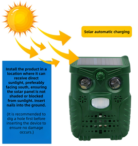 Nouveau répulsif à ultrasons pour chiens Abs Répulsif à ultrasons solaire pour animaux pour chats chiens et oiseaux pour l'extérieur - Product Image 6