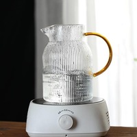 Carafe à eau froide en verre transparent épaissi de 1,2 L, 1,5 L, 1,9 L pour la maison, avec couvercle en acier inoxydable – Meilleure vente