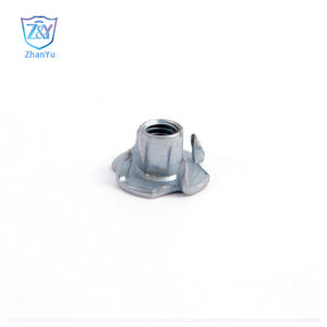 1/4 "/3/8"/5/16 "Acero galvanizado/Acero inoxidable Tuercas en <span class=keywords><strong>T</strong></span> de 4 puntas Tuercas de garra para muebles - Product Image 1