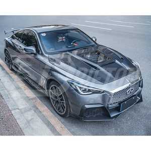 Progetto nero S porzione in fibra di carbonio paraurti anteriore per <span class=keywords><strong>Infiniti</strong></span> <span class=keywords><strong>Q60</strong></span> - Product Image 4