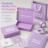Caja de Cartón para Envíos Postales Personalizada con Logotipo, Color Morado, para Cosméticos, de Lujo, para Comercio Electrónico