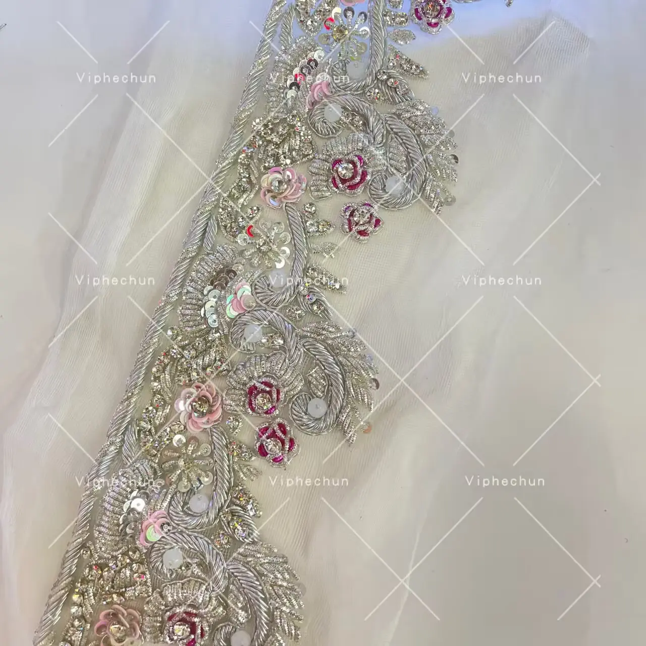 Apliques de vestido corpiño de diamantes de imitación con parte trasera para boda de fiesta de noche