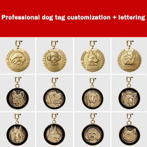 Premium individuelle Haustier-Tags Anaglyph Namensschild Anti-Verlust Name ID QR-Code Hundekragen Charme Mikroschips reines Messing-Hunde-Tag - Product Image 4