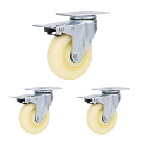 Roues pivotantes industrielles en nylon PP personnalisées de 1,5 pouce, 2 pouces, 2,5 pouces, 3 pouces, 4 pouces, 5 pouces avec frein