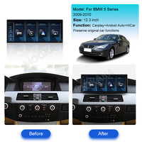 Autoradio Ultra Linux 12,3 pouces pour Série 5 E60 CIC 2009-2010 CarPlay Lecteur multimédia Android Navigation GPS