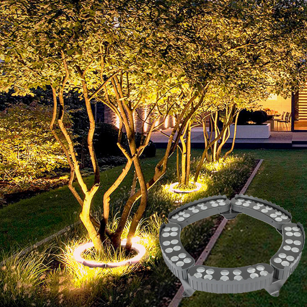DC24V 12W IP65 RGB LED Tree Ring Light Embrace Tree Light Palm Tree Light Suitable for Outdoor Landscape Aluminum Spotlight