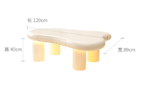 Table à café et à thé crème de Style nuage nordique Simple moderne pour la maison et l'hôtel Utilisation occasionnelle populaire pour les petits appartements