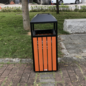 Customized Outdoor Wood and Metal Steel Trash Sorting <strong>Garbage</strong> Recycle <strong>Bin</strong> Clear Public Waste <strong>Bin</strong> - Product Image 5