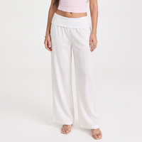Pantalon décontracté ample pour femmes grandes tailles, taille haute, tissu doux qui rehausse les hanches, pantalon large polyvalent pour tous les jours