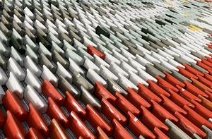 Nhà máy bán màu đỏ và bạc sang trọng kính màu khảm tường gạch tính năng tường khảm sứ gạch cho khách sạn trang trí - Product Image 3