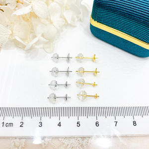 Accessoires en argent S925 pour la création de bijoux, boucle d'oreille vide avec perles rondes de 8 à 12 mm, bijoux tendance 21427 - Product Image 2