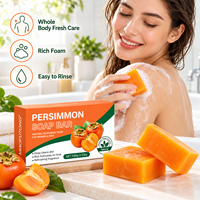 Savon en barre de 100g au kaki en gros, OEM & ODM, déodorant corporel naturel pour l'élimination des odeurs corporelles et de la transpiration des pieds, approvisionnement direct usine