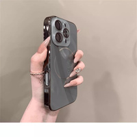 Étui de téléphone en verre miroir de luxe avec protection de l'objectif pour iPhone 16 Pro Max