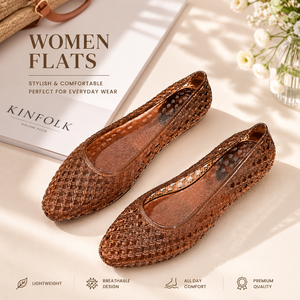 <span class=keywords><strong>Ballerine</strong></span> da donna <span class=keywords><strong>a</strong></span> <span class=keywords><strong>punta</strong></span> in gelatina, traspiranti, in rete intrecciata, casual, estive, slip-on, alla moda - Fornitore OEM ODM - Product Image 1