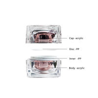 Fabriqué en Chine, pots en acrylique de luxe de 1 oz et 2 oz, couleur personnalisée, carrés, pour crème pour les yeux, lotion, soin de la peau, cosmétiques, rechargeables, logo personnalisé
