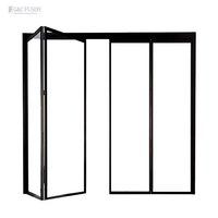 Fuson Porte extérieure en aluminium résistante aux ouragans Porte pliante en aluminium pour balcon Patio Lowe Glass