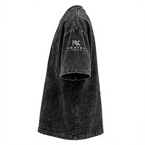 T-shirt uni pour homme Black Heart, manches courtes, col rond, décontracté, respirant, jersey en coton délavé, coupe classique - Product Image 2