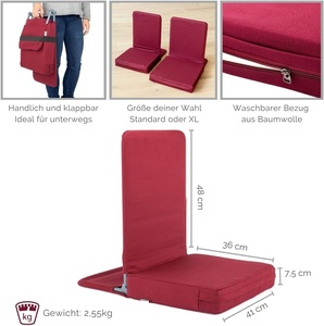 Chaise pliante de sol avec coussin d'assise épais, chaise de sol pour stade avec dossier rembourré, chaise pour loisirs, <span class=keywords><strong>yoga</strong></span> et salle de sport scolaire - Product Image 2