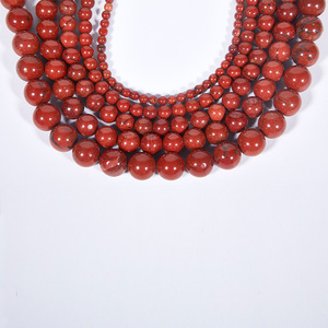 Cuentas de piedra redonda de <span class=keywords><strong>jaspe</strong></span> rojo, joyería Natural, pulsera, collar, 4mm, 6mm, 8mm, 10mm, 12mm, 14mm, bolsa de roca HSS - Product Image 4